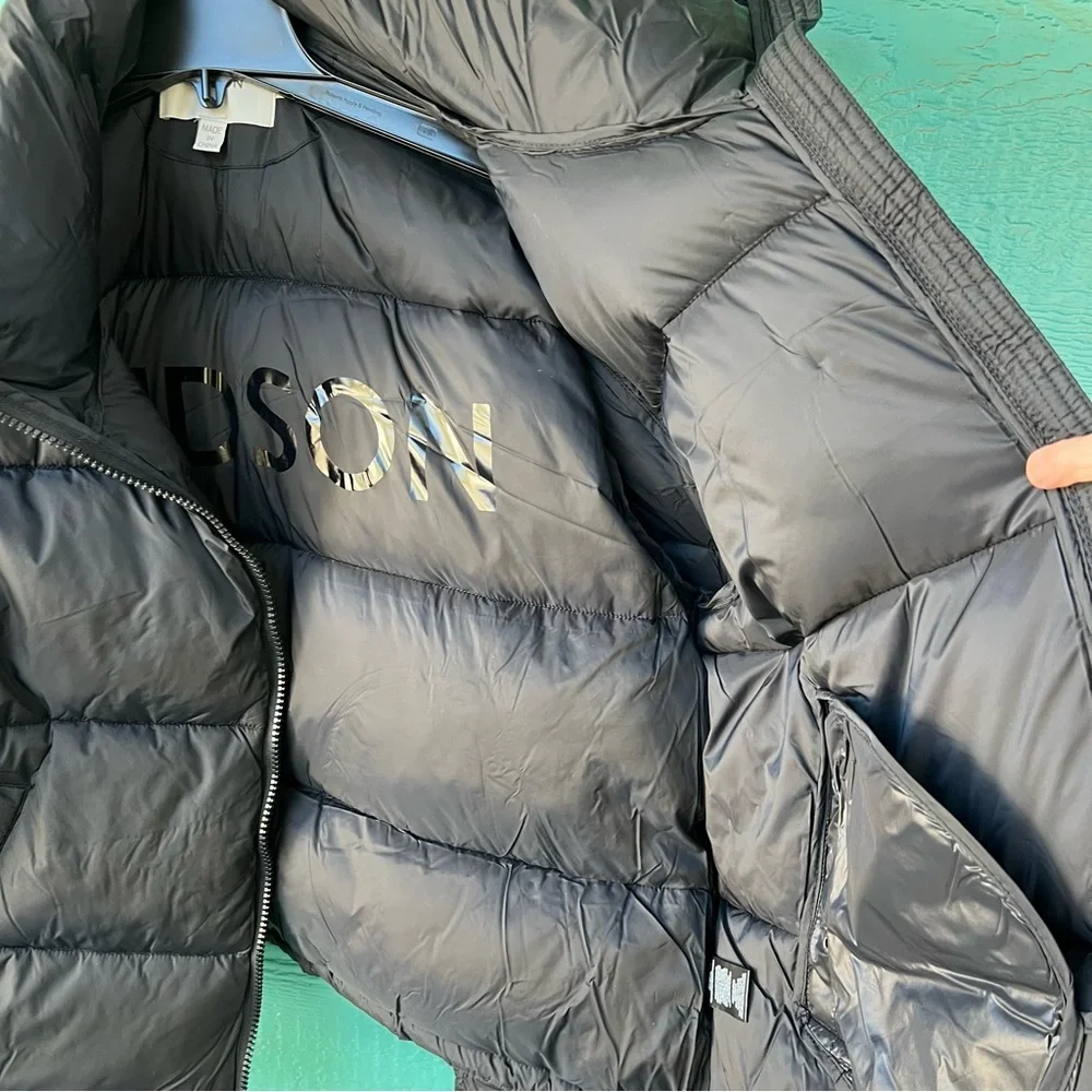 HUDSON BLACK HIGH NECK PUFFER JACKET SIZE XL NWT